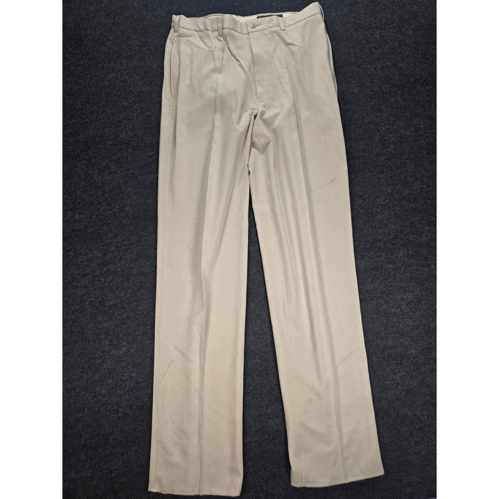 Nat Nast Men's Cream Ivory Silk Dress Pants Trousers Resort Wear Size 35